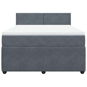 Box spring postel s matrací tmavě šedá 140x200 cm samet - obrázek 6