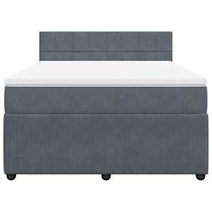 Box spring postel s matrací tmavě šedá 140x200 cm samet - obrázek 6