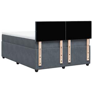 Box spring postel s matrací tmavě šedá 140x200 cm samet - obrázek 8