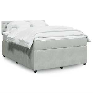 Box spring postelja z vzmetnico svetlo siva 140x200 cm žamet