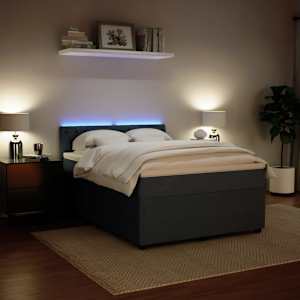 Box spring postel s matrací tmavě šedá 140x200 cm samet - obrázek 4