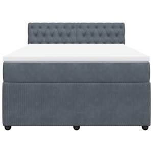 Box spring postel s matrací tmavě šedá 140x200 cm samet - obrázek 6