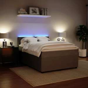 Box spring postel s matrací světle šedá 160x200 cm samet - obrázek 4