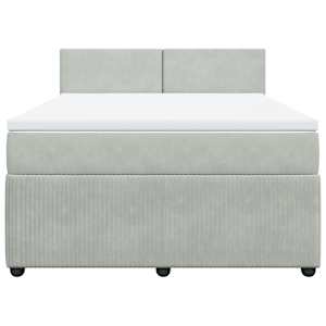Box spring postel s matrací světle šedá 160x200 cm samet - obrázek 6