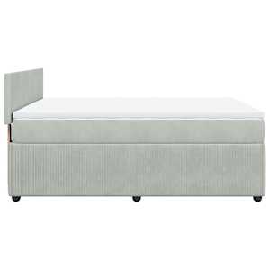 Box spring postel s matrací světle šedá 160x200 cm samet - obrázek 7