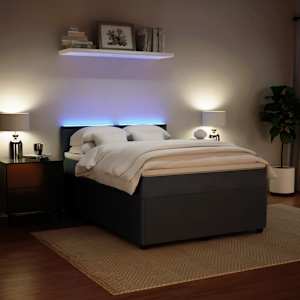 Box spring postel s matrací tmavě šedá 160x200 cm samet - obrázek 4
