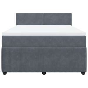 Box spring postel s matrací tmavě šedá 160x200 cm samet - obrázek 6