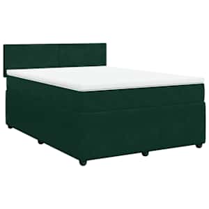 Box spring postel s matrací tmavě zelená 160x200 cm samet - obrázek 3