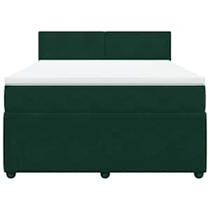Box spring postel s matrací tmavě zelená 160x200 cm samet - obrázek 6