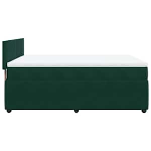 Box spring postel s matrací tmavě zelená 160x200 cm samet - obrázek 7