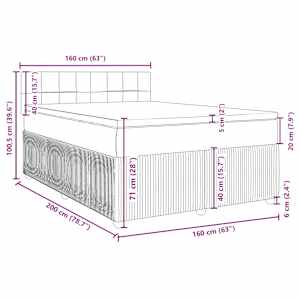 Box spring postel s matrací světle šedá 160x200 cm samet - obrázek 18