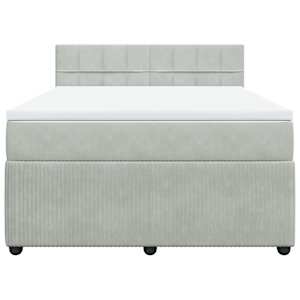 Box spring postel s matrací světle šedá 160x200 cm samet - obrázek 6