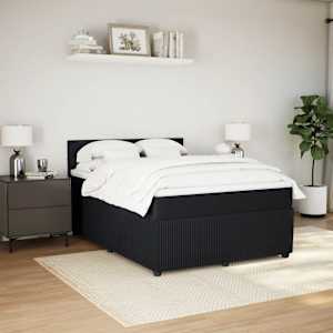 Box spring postel s matrací černá 160x200 cm samet - obrázek 4