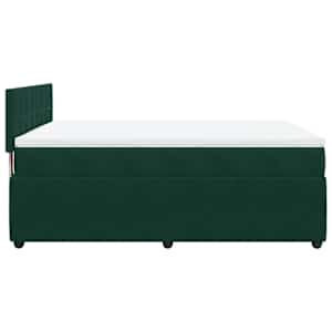 Box spring postel s matrací tmavě zelená 160x200 cm samet - obrázek 7
