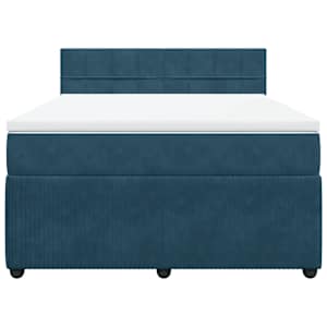 Box spring postel s matrací modrá 160 x 200 cm samet - obrázek 6