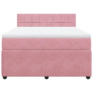 Box spring postel s matrací růžová 160x200 cm samet - obrázek 6