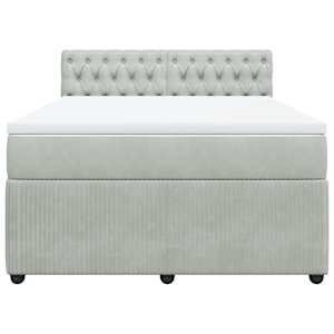 Box spring postel s matrací světle šedá 160x200 cm samet - obrázek 6