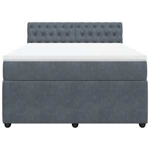 Box spring postel s matrací tmavě šedá 160x200 cm samet - obrázek 6