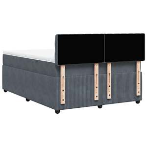 Box spring postel s matrací tmavě šedá 160x200 cm samet - obrázek 8