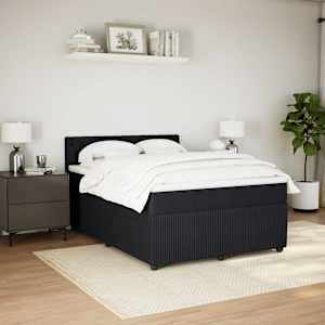 Box spring postel s matrací černá 160x200 cm samet - obrázek 4