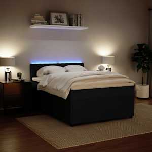 Box spring postel s matrací černá 160x200 cm samet - obrázek 5