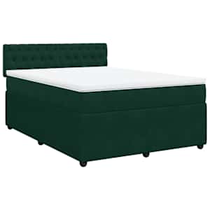 Box spring postel s matrací tmavě zelená 160x200 cm samet - obrázek 3