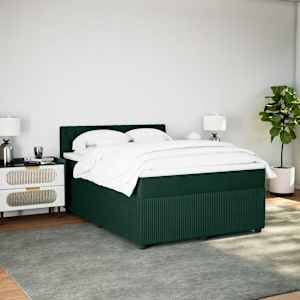 Box spring postel s matrací tmavě zelená 160x200 cm samet - obrázek 4