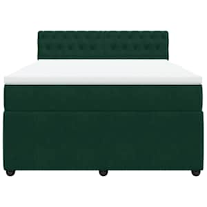 Box spring postel s matrací tmavě zelená 160x200 cm samet - obrázek 6