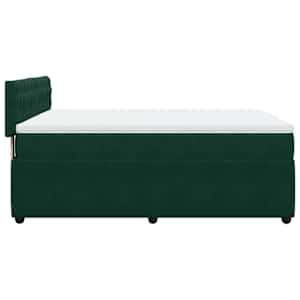 Box spring postel s matrací tmavě zelená 160x200 cm samet - obrázek 7