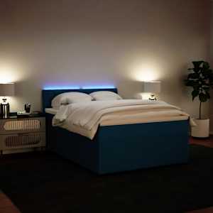 Box spring postel s matrací modrá 160 x 200 cm samet - obrázek 5