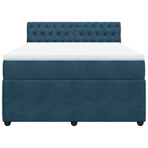 Box spring postel s matrací modrá 160 x 200 cm samet - obrázek 6