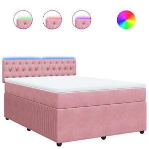 Box spring postel s matrací růžová 160x200 cm samet - obrázek 2