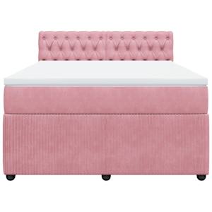 Box spring postel s matrací růžová 160x200 cm samet - obrázek 6