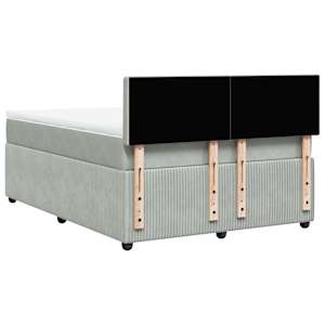 Box spring postel s matrací světle šedá 160x200 cm samet - obrázek 8