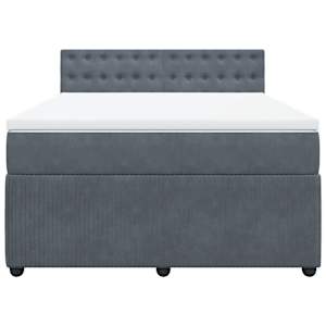 Box spring postel s matrací tmavě šedá 160x200 cm samet - obrázek 6