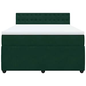 Box spring postel s matrací tmavě zelená 160x200 cm samet - obrázek 6