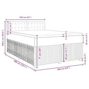 Box spring postel s matrací modrá 160 x 200 cm samet - obrázek 18