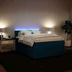 Box spring postel s matrací modrá 160 x 200 cm samet - obrázek 5