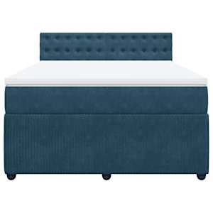 Box spring postel s matrací modrá 160 x 200 cm samet - obrázek 6