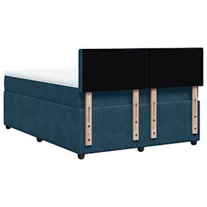 Box spring postel s matrací modrá 160 x 200 cm samet - obrázek 8