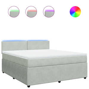 Box spring postel s matrací světle šedá 180x200 cm samet - obrázek 2