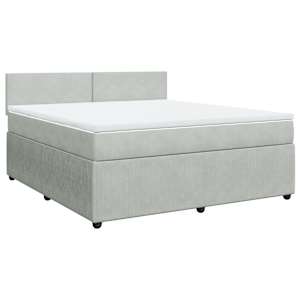 Box spring postel s matrací světle šedá 180x200 cm samet - obrázek 3