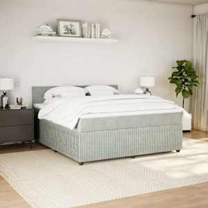 Box spring postel s matrací světle šedá 180x200 cm samet - obrázek 4