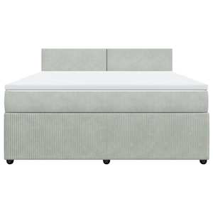 Box spring postel s matrací světle šedá 180x200 cm samet - obrázek 6