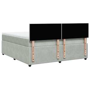 Box spring postel s matrací světle šedá 180x200 cm samet - obrázek 8