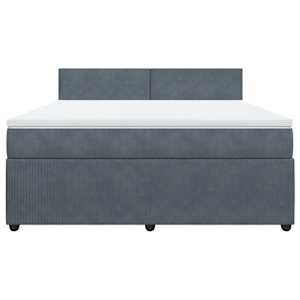 Box spring postel s matrací tmavě šedá 180x200 cm samet - obrázek 6