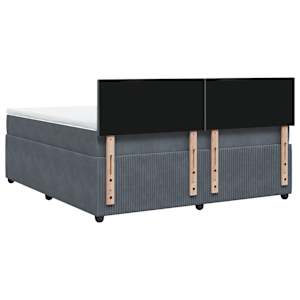 Box spring postel s matrací tmavě šedá 180x200 cm samet - obrázek 8