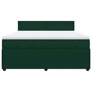 Box spring postel s matrací tmavě zelená 180x200 cm samet - obrázek 6