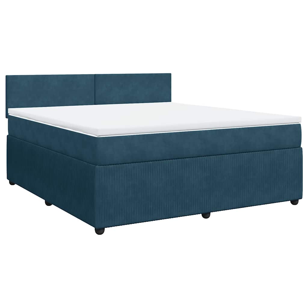 Thumbnail - vidaXL Boxspringbett mit Matratze Blau 180x200 cm Samt