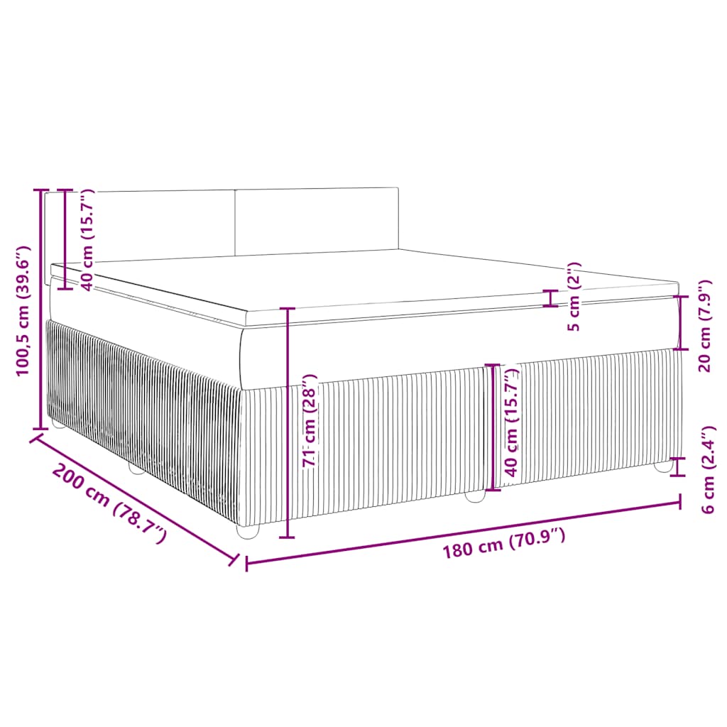Box spring postel s matrací modrá 180 x 200 cm samet - obrázek 18